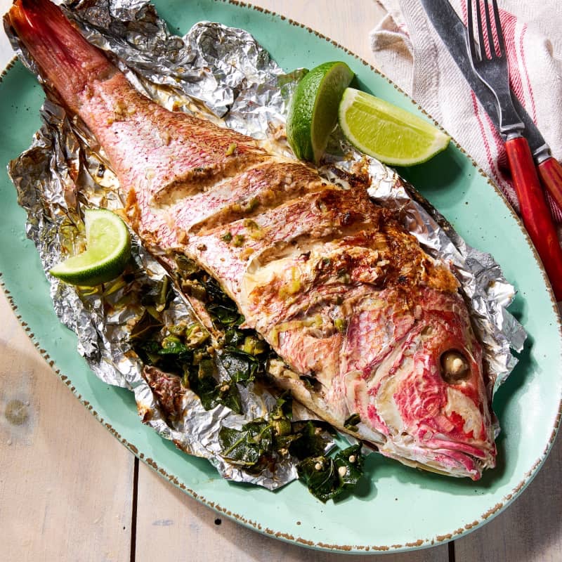 Foil roasted fish